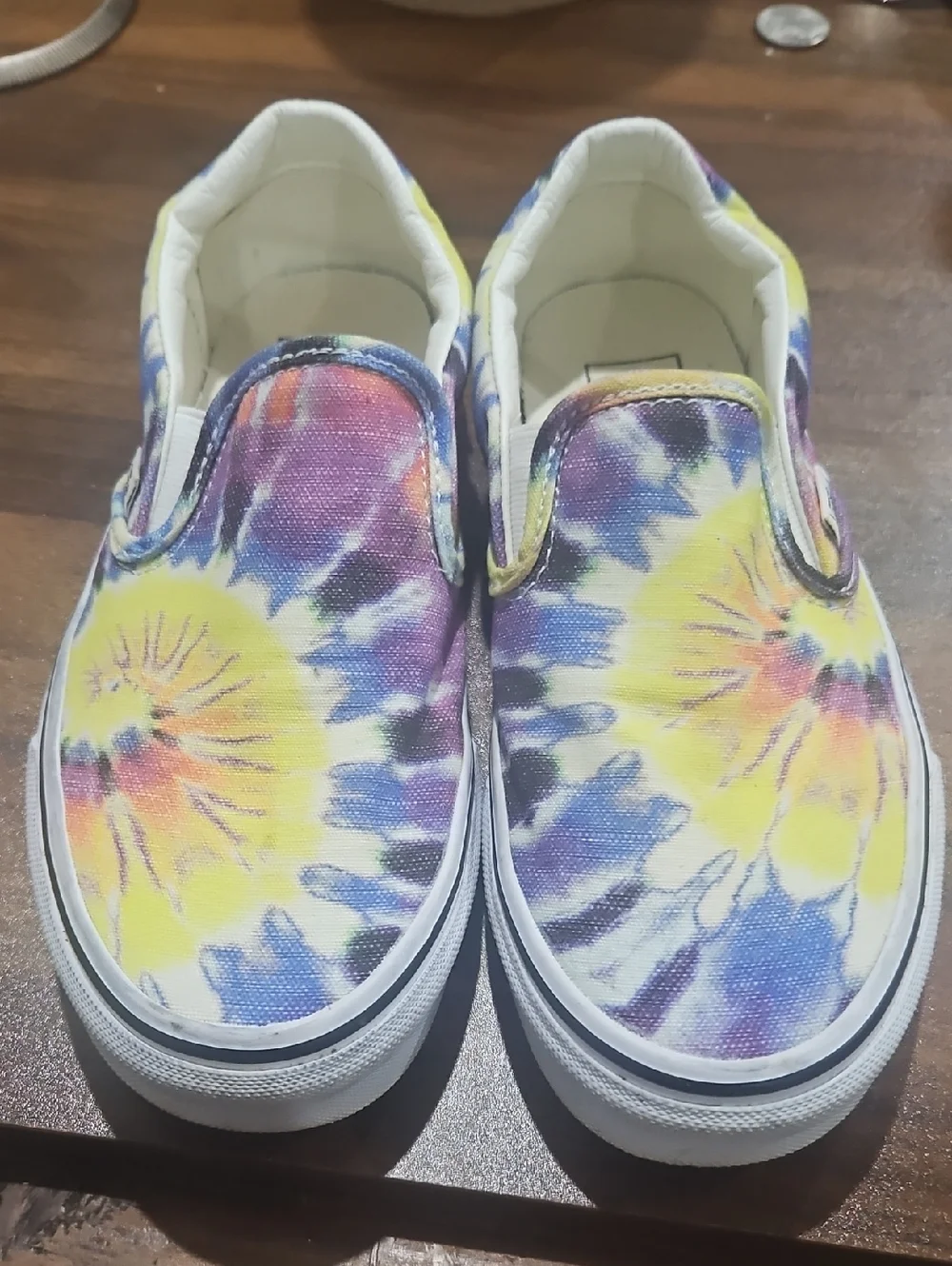 Vans Kids Tie-Dye Slip-On Sneakers - Yellow, Purple & Blue